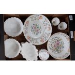 A collection of Minton Haddon Hall and Marlow pieces including fruit bowls, fruit baskets,