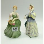 Royal Doulton Ladies Clarrisa HN2345 and Grand Manner HN2307 (2)