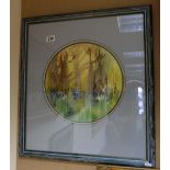 Waterclour painting Windon of spring by Phil Jackson 2001 in wood frame,