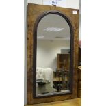 Victorian walnut inlaid wall mirror