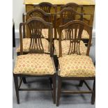 Set of six Georgian Oak dining chairs