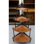 Victorian mahogany 4 tier corner whatnot