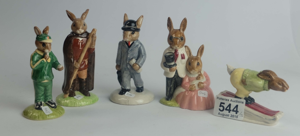 A collection of Royal Doulton Bunnykins to include Businessman DB203 (with cert),