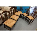 Set of six Georgian Oak dining chairs