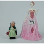 Coalport figure Belle of the Ball and Royal Doulton miniature figure Sairy Gamp (seconds) (2)