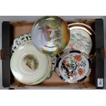 A collection of items including Portuguese hand painted platter,