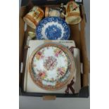 A collection of items to include Wedgwood woodland blue and white bowls,