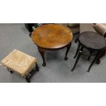 Ball and Claw footed small Oak Coffee table,