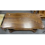 Oak large shaped coffee table