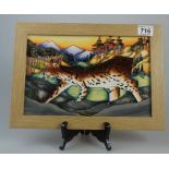 Moorcroft Limited Edition Lynx Plaque 37cm x 26cm