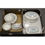 A collection pottery include Royal Doulton Countpoint dinner ware including plates, side plates,