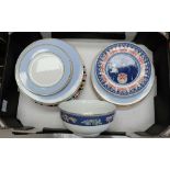 A collection of pottery to include Wedgwood Blue Siam Bowl ,