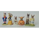 A collection of Royal Doulton Bunnykins to include Jack and Jill DB222, Flamenco DB256,