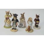 Royal Doulton Bunnykins figures Bedtime DB55, Mother/ Baby Bunny DB167, Little Jack Horner DB221,