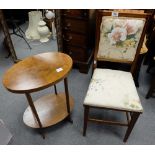 Inlaid bedroom chair and occasional table (2)