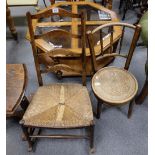 Oak ladder back rocking chair amd bentwood chair (2)