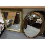Modern decorative wall mirror and 1940's oval mirror