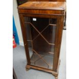 1930s mahogany single door display cabinet