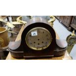 Oak 1930s large Westminster chime carved mantle clock