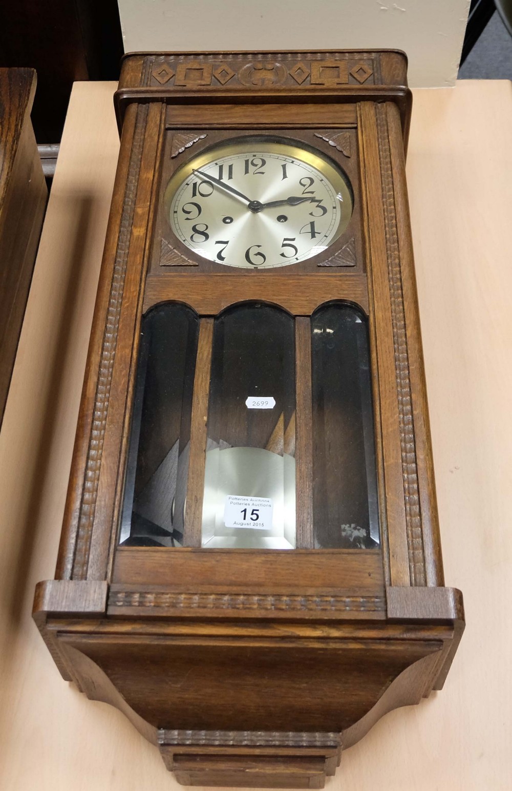 1930's Oak cased wall clock