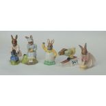 A collection of Royal Doulton Bunnykins to include Easter Greetings DB149, Downhill DB31,
