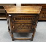 Quality Georgian style Oak carved side cabinet