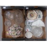 A collection of mixed items to include cut glass vases, fruit bowls,