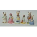 A collection of Royal Doulton Bunnykins to include Father, Mother and Victoria DB68,
