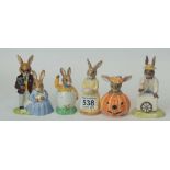 A collection of Royal Doulton Bunnykins to include Ice cream DB82, Father, Mother and Victoria DB68,