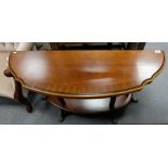 Reproduction Mahogany Hall table on brass claw feet