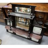 Edwardian mahogany over mantle mirror back