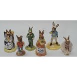 Royal Doulton Bunnykins figures to include Ballerina DB176 (boxed), Little Boy Blue DB239 (boxed),