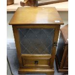 Small glazed oak hifi cabinet