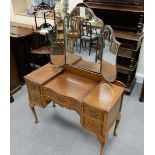 Mirror Backed Walnut vaneered Dressing table