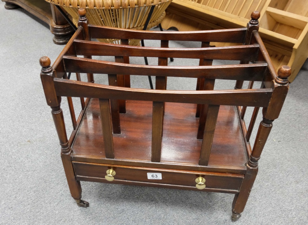 reproduction mahogany Canterbury magazine rack