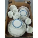 A collection of pottery to include Wedgwood hotel ware to consist of plates, cups, saucers,