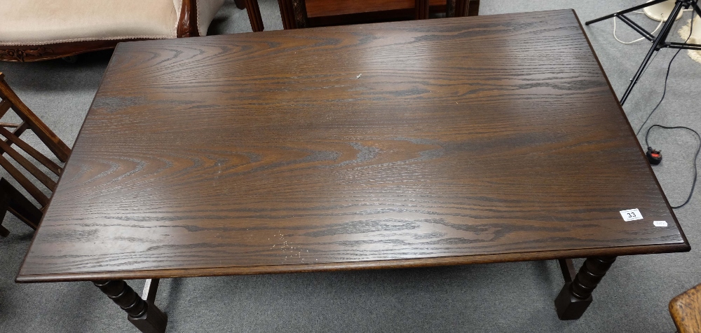 Oak linen fold large coffee table