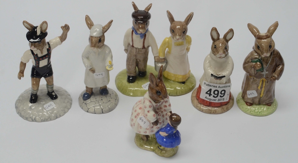 Royal Doulton Bunnykins figures to include Choir Singer DB223 (boxed), Jack and Jill DB222 (boxed),