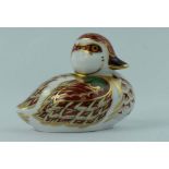 Royal Crown Derby paperweight Bakewell Duckling, limited edition for Sinclairs , Gold stopper,