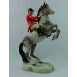 Rare Beswick rearing huntsman on rocking horse grey horse 868