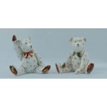 Royal Crown Derby miniature Teddy Bears James and Emma ,