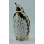 Royal Crown Derby paperweight Galapagos Penguin, limited edition Sinclairs , Gold stopper,
