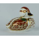 Royal Crown Derby Paperweight Bakewell Duckling, guild exclusive with gold stopper ,