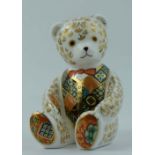 Royal Crown Derby Paperweight Royal Goldie Bear with Gold stopper,