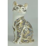 Royal Crown Derby paperweight Majestic Cat, limited edition with gold stopper,