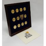 A collection of 22ct gold on silver medals "The Royal Line of Windsor" a limited edition by the
