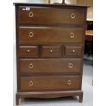 Reproduction mahogany Stag chest of seven draws