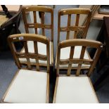 set of 4 oak low back dinning chairs  (4)