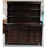 Reproduction quality oak linen fold welsh dresser