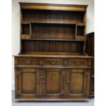 Quality reproduction 3 door oak welsh dresser